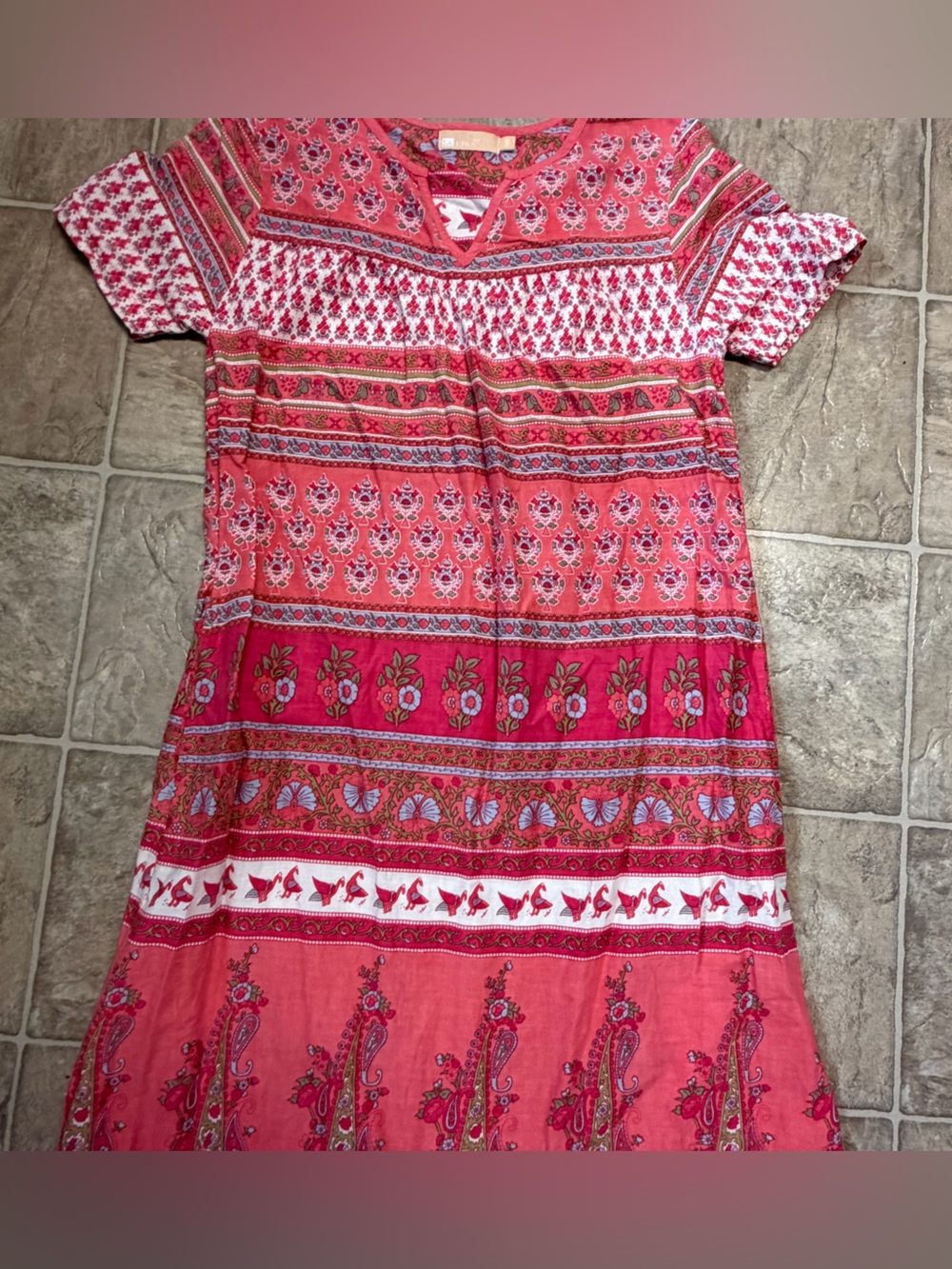 Women’s Pink Patterned Lightweight Summer Dress